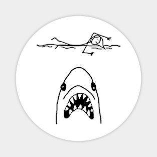 Stick Fig Shark Attack Magnet